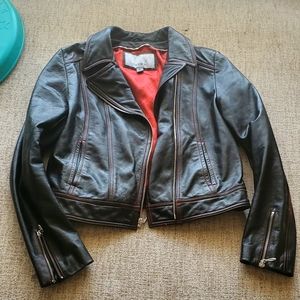 Wilson maxima size m leather moto jacket
